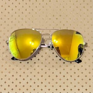 🆕 NEW Unisex UV400 Gold and Yellow Reflective Sunglasses